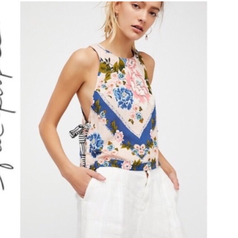 Free People This Sweet Love Top Color Blue Size L